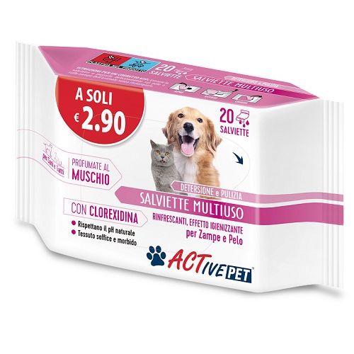 ACTIVE PET SALVIETTE CLX 20 PEZZI - Farma Nice