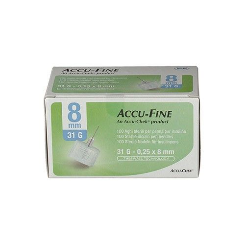 AGO PER PENNA DA INSULINA ACCU-FINE PEN NEEDLE ACCU-CHEK GAUGE 31 X 8MM 100 PEZZI - Farma Nice