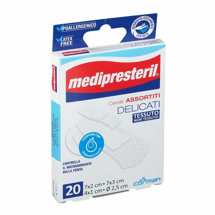 CEROTTO MEDIPRESTERIL CEROTTI DELICATI ASSORTITI 4 FORMATI 20 PEZZI - Farma Nice