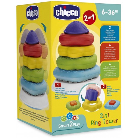 CHICCO GIOCO 2 IN 1 TORRE DEGLI ANELLI - Farma Nice