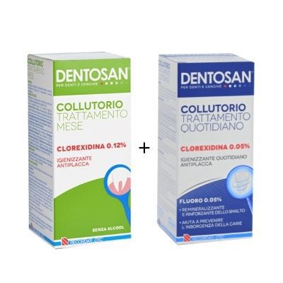 DENTOSAN COLLUTORIO BIPACK 0,12% MESE 200 ML + 0,05% QUOTIDIANO 200 ML - Farma Nice