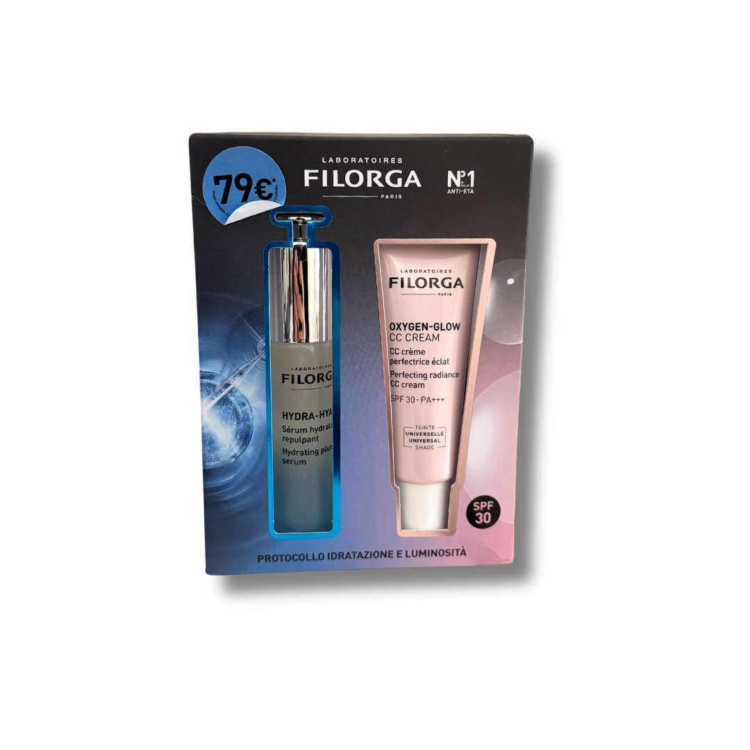 FILORGA COFFRET HYDRA HYAL SERUM 30 ML + OXYGEN GLOW CC CREAM 40 ML - Farma Nice