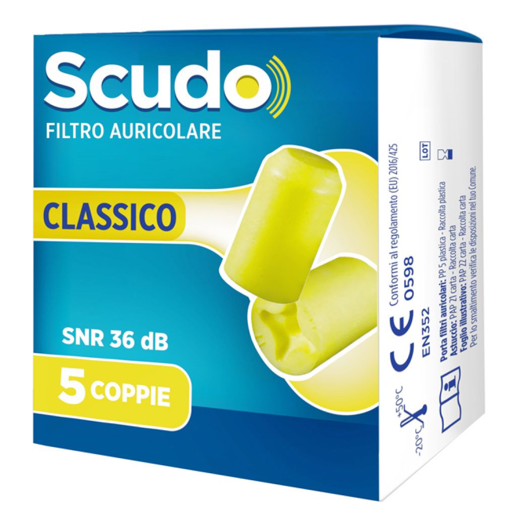 SCUDO FILTRO AURICOLARE CLASSICO SNR 36 DB 7-12MM 5 PAIA - Farma Nice