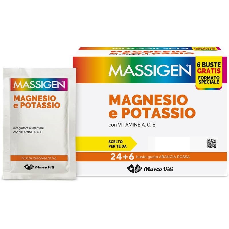 MASSIGEN MAGNESIO POTASSIO 24 BUSTINE + 6 BUSTINE - Farma Nice