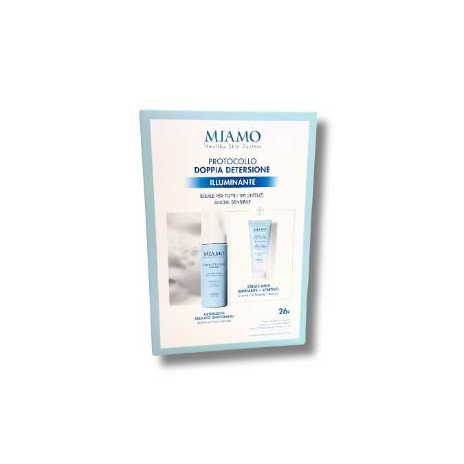 MIAMO DOPPIA DETERSIONE ILLUMINANTE PROTOCOLLO 1 RADIANCE FOAM CLEANSER 150 ML + 1 MINI CRYSTAL OIL 50 ML - Farma Nice