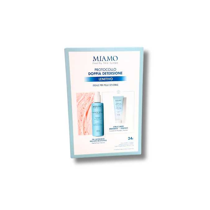 MIAMO DOPPIA DETERSIONE LENITIVO PROTOCOLLO 1 GENTLE ROSE CLEANSER 250 ML + 1 MINI CRYSTAL OIL 50 ML - Farma Nice