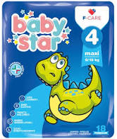 PANNOLINO BABYSTAR 8/18KG T4 18 PEZZI - Farma Nice