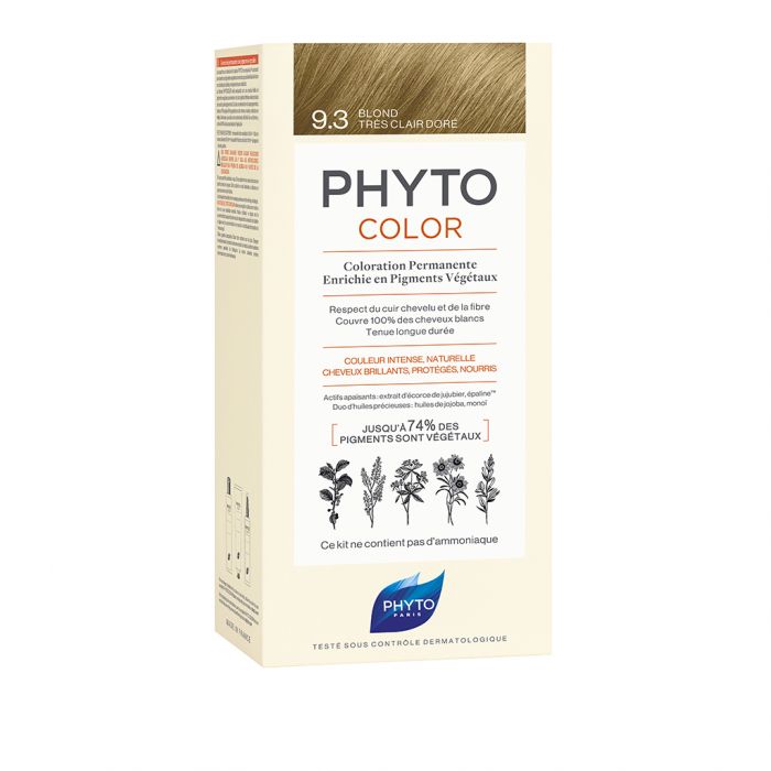 PHYTOCOLOR 9,3 BIONDO CHIARISSIMO DORATO LATTE 50 ML + CREMA 50 ML + MASCHERA 12 ML - Farma Nice
