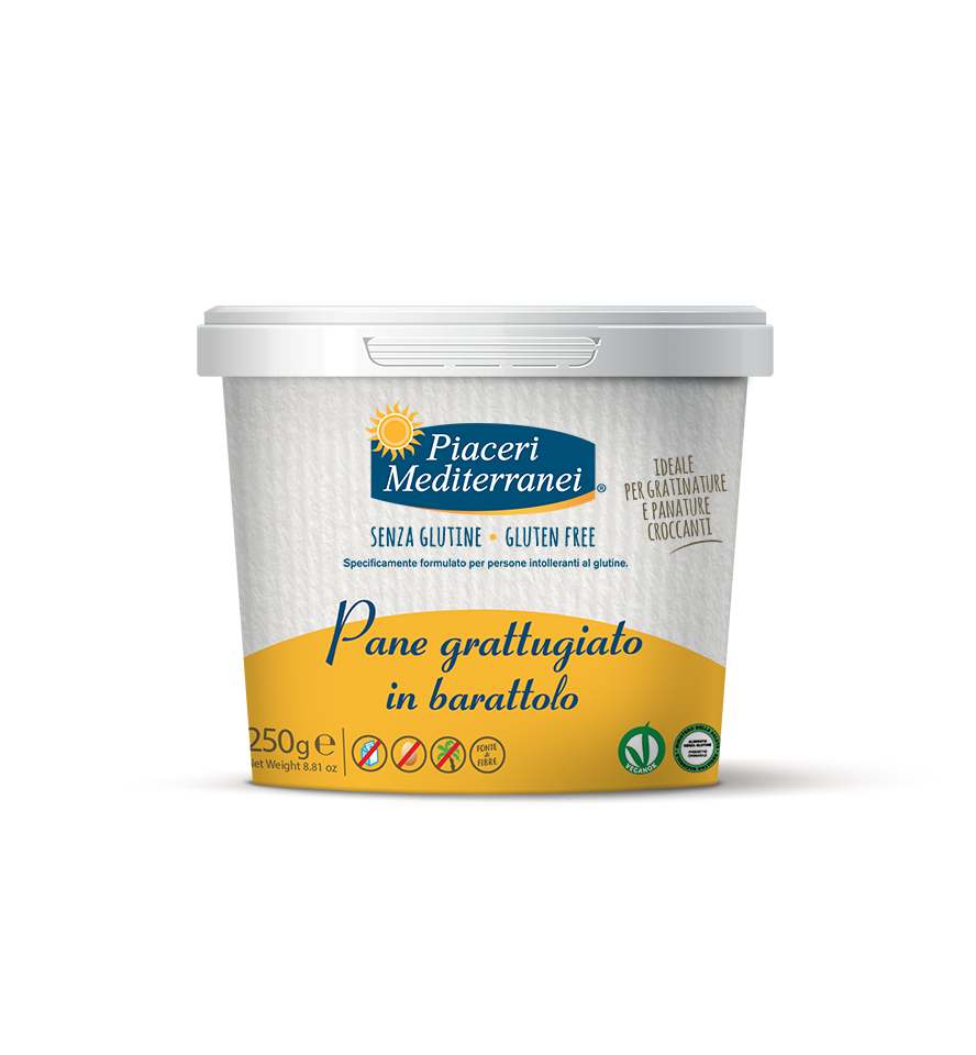 PIACERI MEDITERRANEI PANE GRATTUGIATO BARATTOLO 250 G - Farma Nice