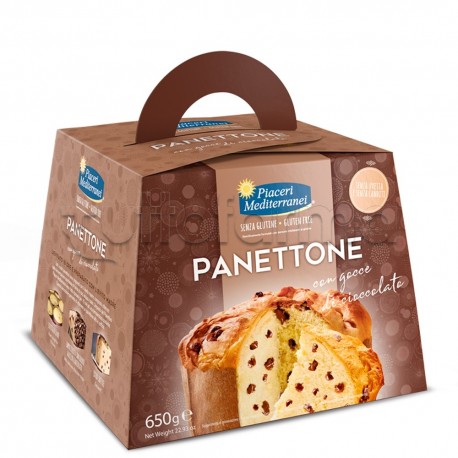 PIACERI MEDITERRANEI PANETTONE GOCCE DI CIOCCOLATO 650 G - Farma Nice