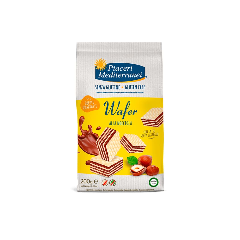 PIACERI MEDITERRANEI WAFER ALLE NOCCIOLE 200 G - Farma Nice