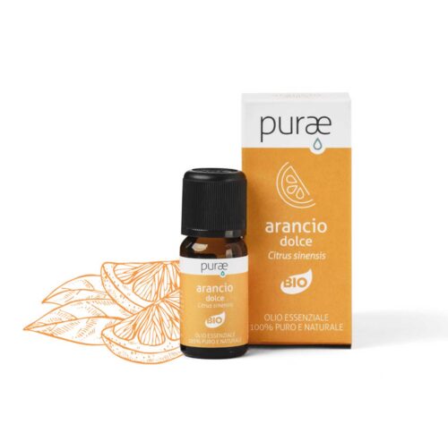 PURAE PURAE OLIO ESSENZIALE ARANCIO DOLCE BIO CITRUS SINENSIS PERICARPI 10 ML - Farma Nice