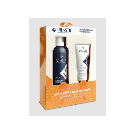 RILASTIL COFANETTO MAN 1 RILASTIL MAN GEL CREMA DOPOBARBA 75 ML + 1 RILASTIL MAN SCHIUMA DA BARBA 200 ML - Farma Nice