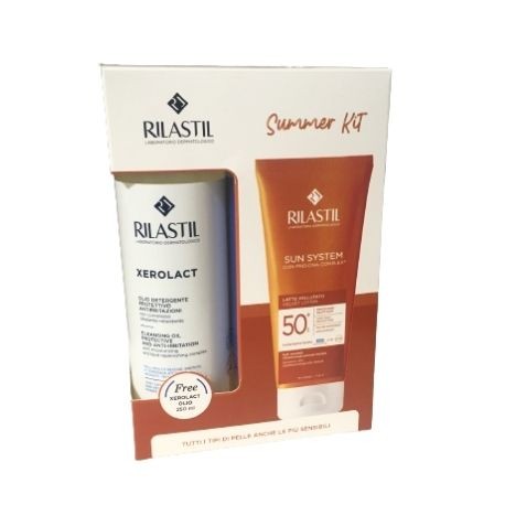 RILASTIL SUN SYSTEM LATTE VELLUTATO 250 ML + XEROLACT OLIO 250 ML - Farma Nice