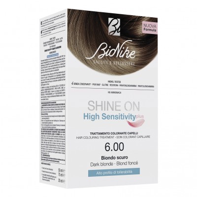 SHINE ON HIGH SENSITIVITY PLUS BIONDO SCURO 6,00 RIVELATORE IN CREMA 75 ML + CREMA COLORANTE 50 ML - Farma Nice