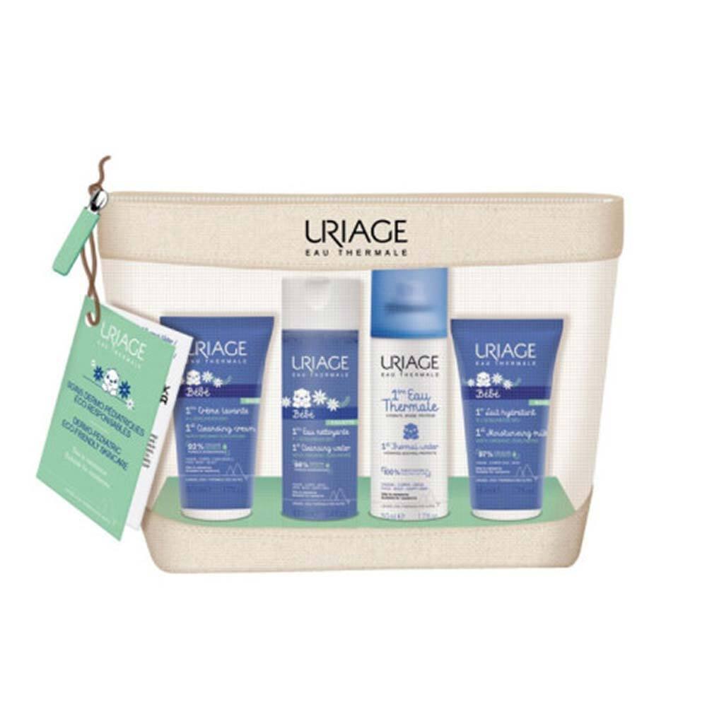 URIAGE TRAVEL KIT CORPORATE 1 CREME LAVANTE 50 ML + 1 GEL MAKE UP 50 ML, UTW 50 ML + 1 CREMA ALL'ACQUA 15 ML - Farma Nice
