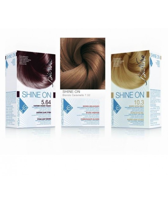 BIONIKE SHINE ON TRATTAMENTO COLORANTE CAPELLI BIONDO CARAMELLO 7.32 - Farma Nice