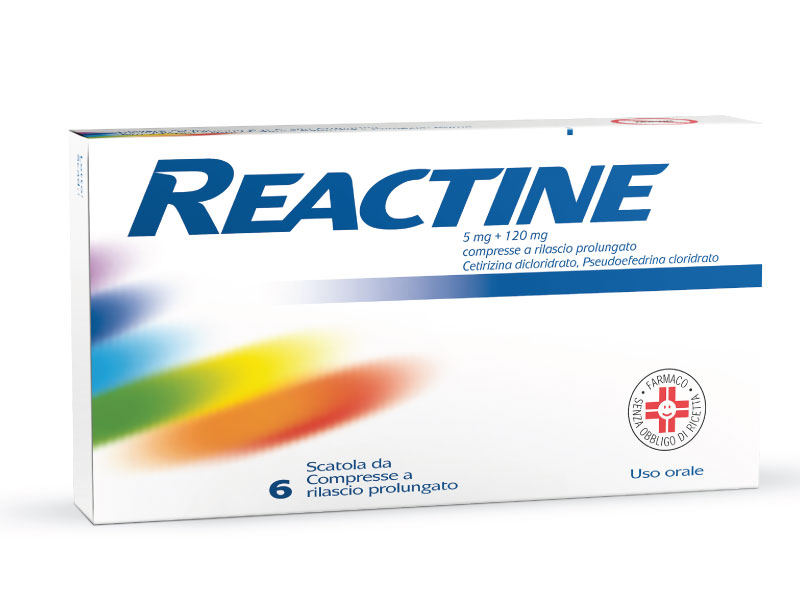 REACTINE*6CPR 5MG+120MG RP - Farma Nice