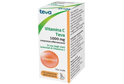 TEVA Vitamina C Integratore Alimentare 10 Compresse Effervescenti 1g - Farma Nice