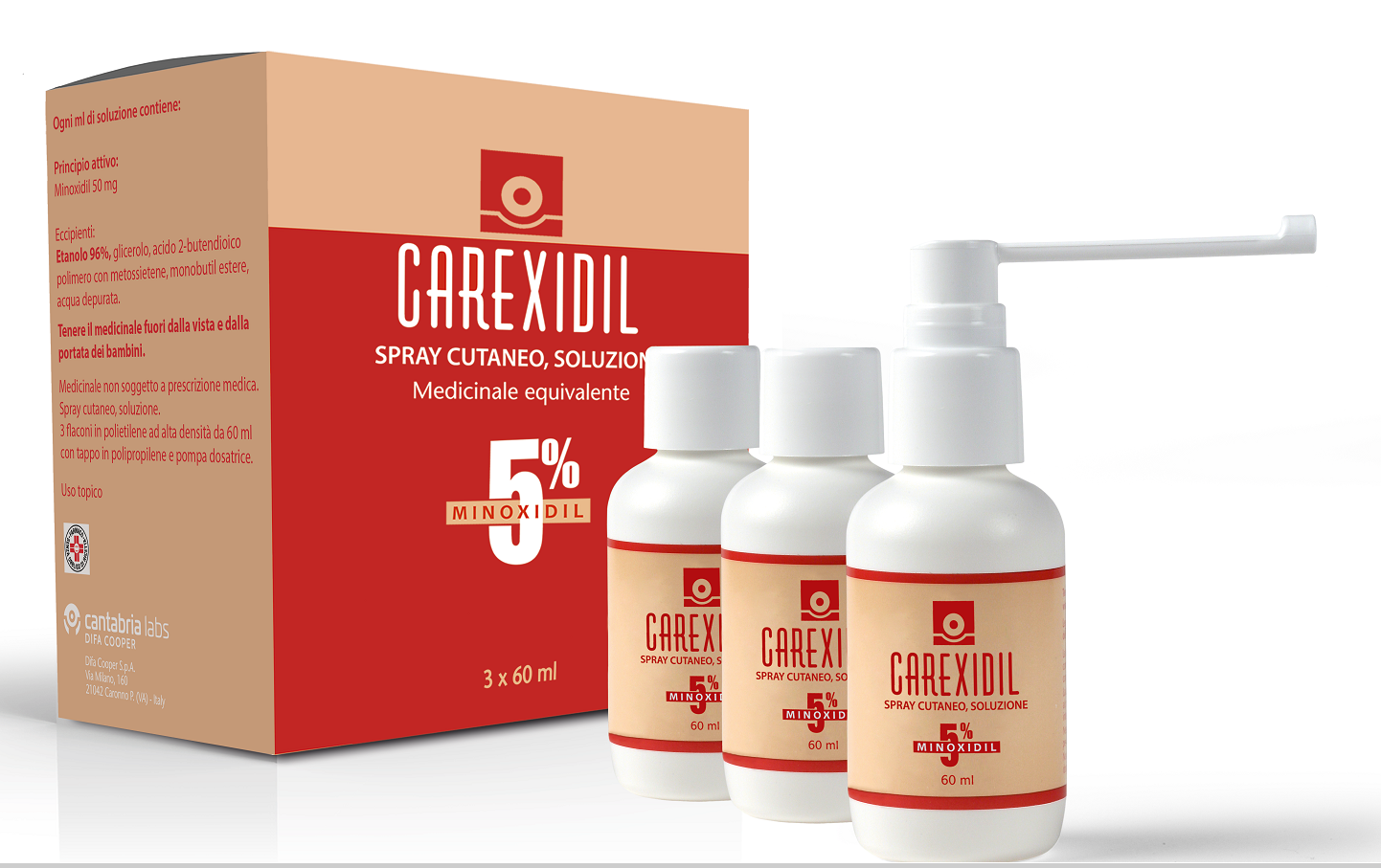 CAREXIDIL*3FL SOLUZ CUT 60ML5% - Farma Nice