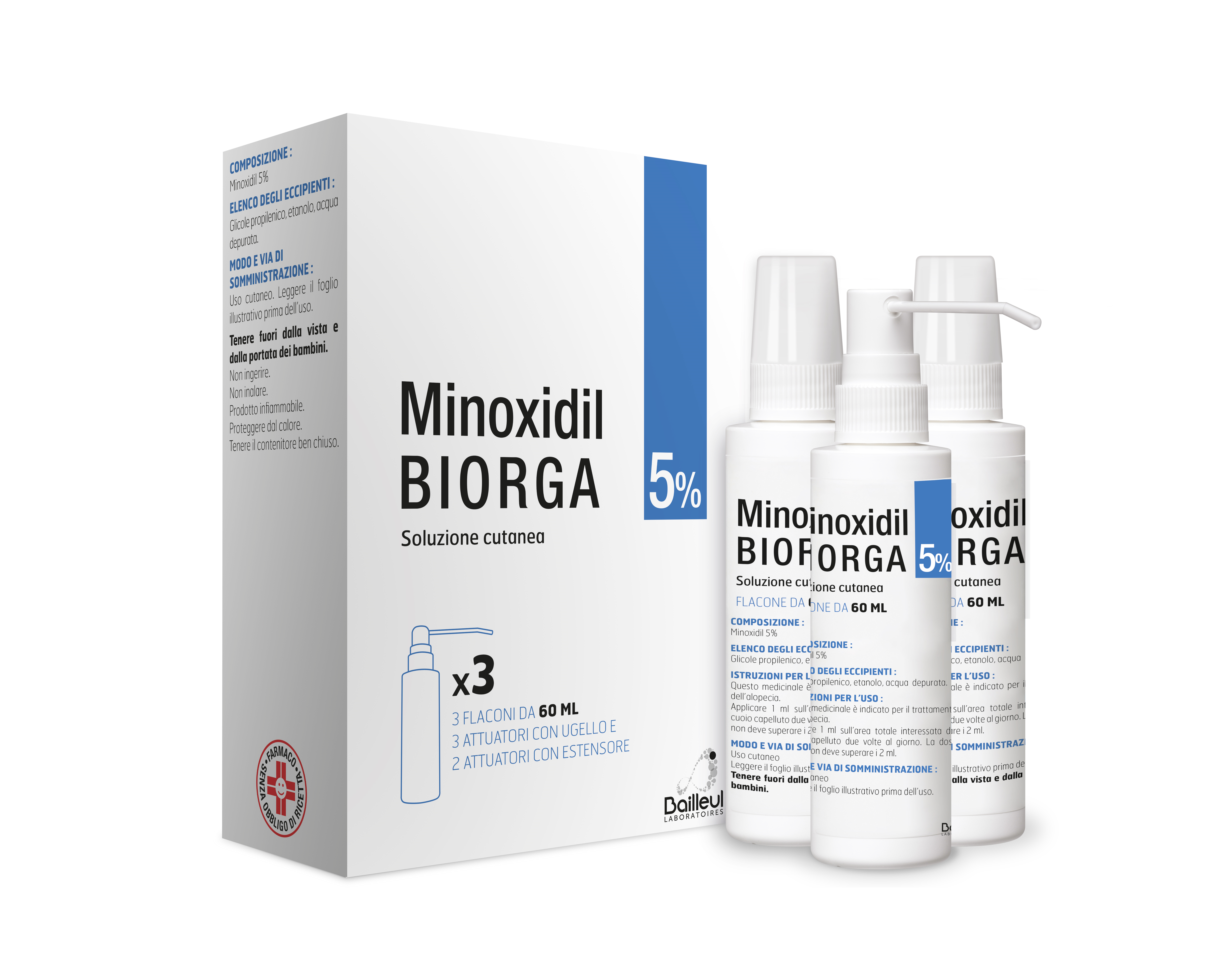 MINOXIDIL BIORGA*SOL CUT 3FL5% - Farma Nice