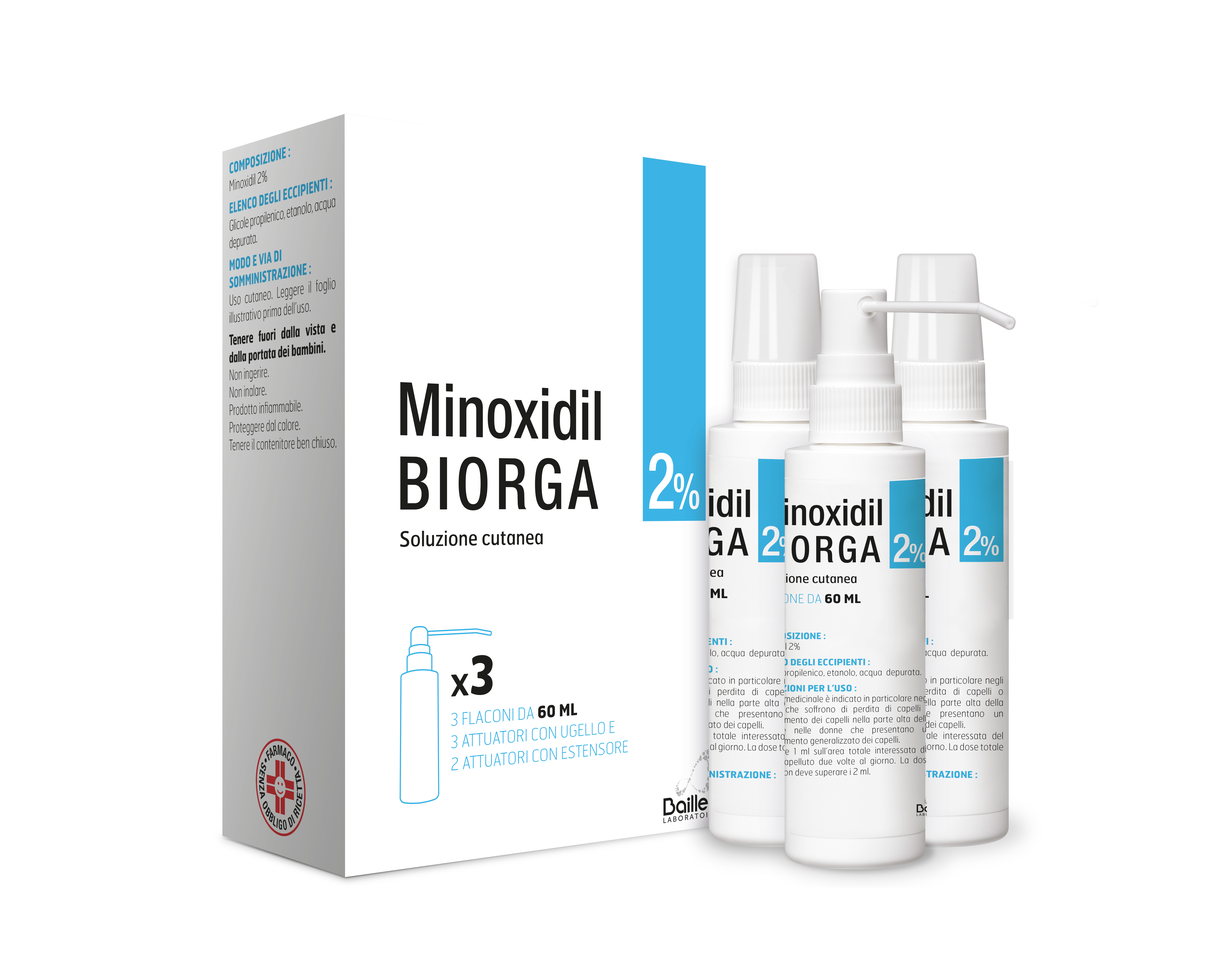 MINOXIDIL BIORGA*SOL CUT 3FL2% - Farma Nice