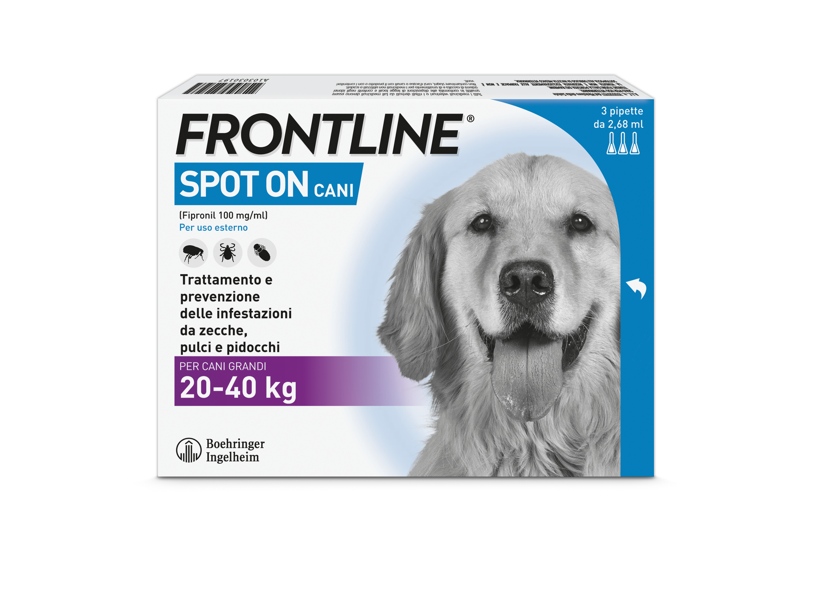 FRONTLINE*3PIP 20-40KG CANI - Farma Nice