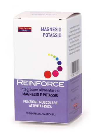 REINFORCE MAGNESIO + POTASSIO 30 COMPRESSE MASTICABILI - Farma Nice