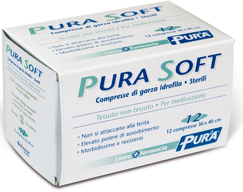 GARZA IN TESSUTO NON TESSUTO PURA SOFT 36X40CM 12 PEZZI - Farma Nice