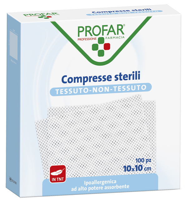 COMPRESSE IN TESSUTO NON TESSUTO 10 X 10 CM 100 PEZZI PROFAR - Farma Nice