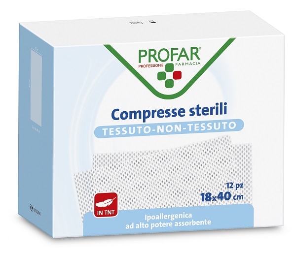 COMPRESSE IN TESSUTO NON TESSUTO 18 X 40 CM 12 PEZZI PROFAR - Farma Nice