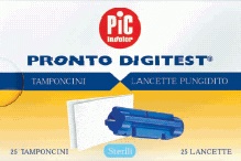 LANCETTE PUNGIDITO PIC DIGITEST GAUGE 28 25 PEZZI + 25 TAMPONCINI ASSORBENTI - Farma Nice