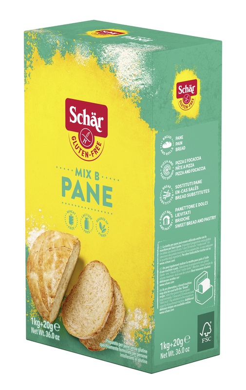 SCHAR MIX B PREPARATO PANE SENZA LATTOSIO 1 KG + 20 G - Farma Nice