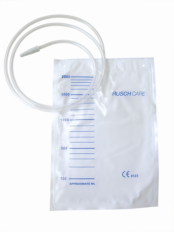 SACCA DI RACCOLTA URINA DA LETTO MONOUSO NON STERILE CAPACITA' 2000 ML CON TUBO DI RACCORDO LUNGHEZZA 130 CM DIAMETRO 5X7 MM VALVOLA DI NON RITORNO 1 GANCIO 30 PEZZI - Farma Nice
