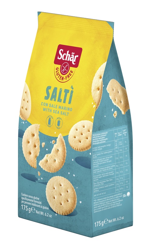 SCHAR SALTI' CRACKER CON SALE MARINO SENZA LATTOSIO 175 G - Farma Nice