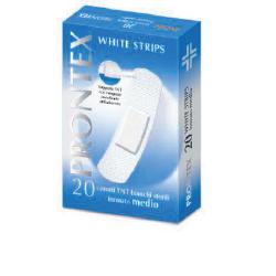 CEROTTO PRONTEX WHITE STRIPS IN TESSUTO NON TESSUTO BIANCO STERILE SCATOLA 20 CEROTTI MEDI - Farma Nice