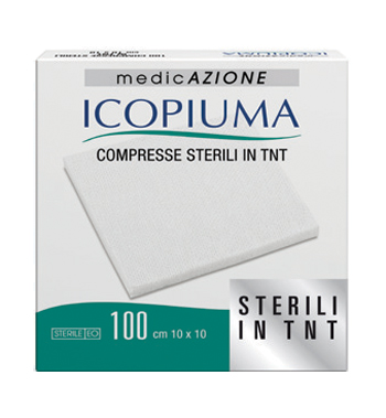 ICOPIUMA GARZA COMPRESSA IN TESSUTO NON TESSUTO ADESIVA 10X10 CM 100 PEZZI - Farma Nice