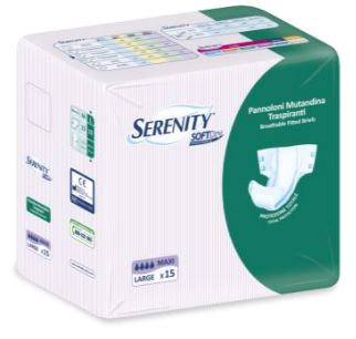 PANNOLONE PER INCONTINENZA SERENITY SOFTDRY FORMATO MAXI TAGLIA LARGE 15 PEZZI - Farma Nice