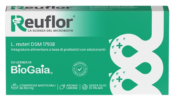 REUFLOR 10 COMPRESSE MASTICABILI AROMA LIMONE - Farma Nice