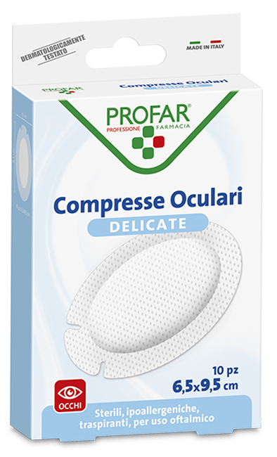 COMPRESSE OCULARI CON GARZA ANTIADERENTE 9,5X6,5 CM 10 PEZZI PROFAR - Farma Nice