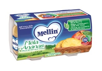MELLIN OMOGENEIZZATO MELA ANANAS 100 G 2 PEZZI - Farma Nice