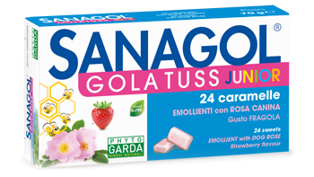 SANAGOL GOLA TUSS JUNIOR FRAGOLA 24 CARAMELLE - Farma Nice