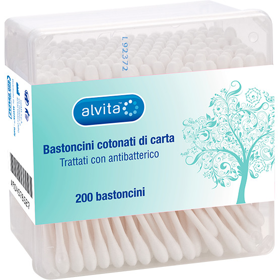 ALVITA BASTONCINI COTONATI DI CARTA 200 PEZZI - Farma Nice