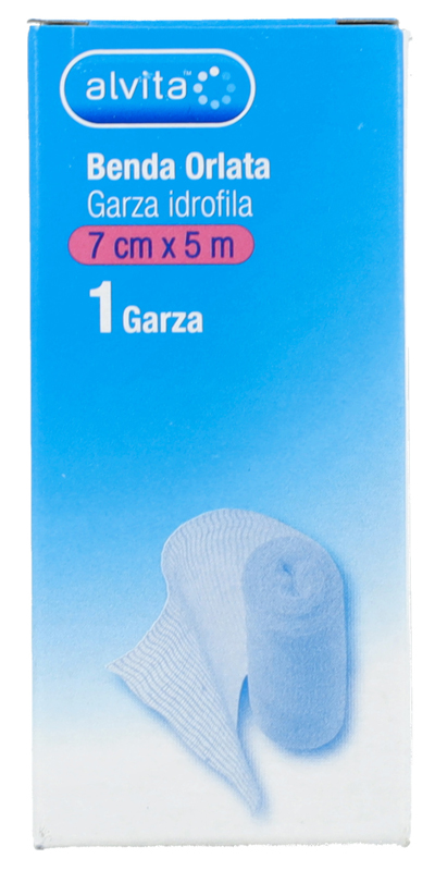 BENDA ORLATA GARZA IDROFILA ALVITA 7X500CM - Farma Nice