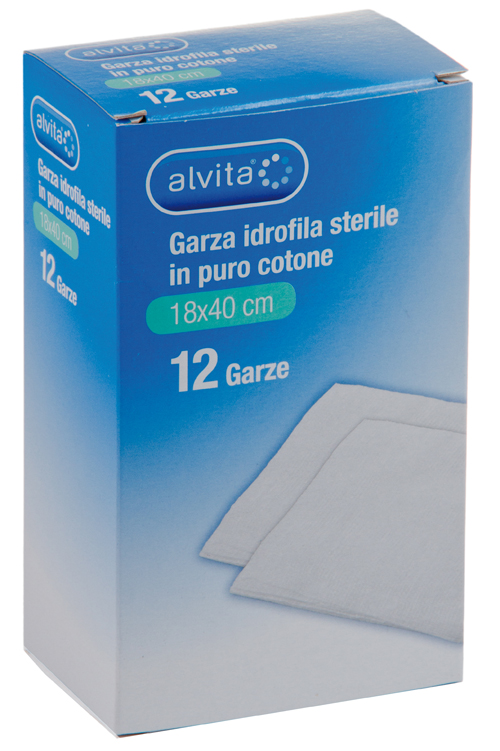 GARZA IDROFILA IN PURO COTONE ALVITA 18X40CM 12 PEZZI - Farma Nice