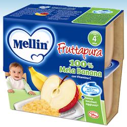 MELLIN FRUTTA PURA MELA BANANA 100 G 4 PEZZI - Farma Nice