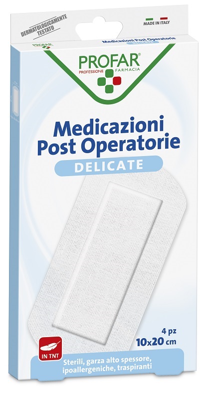 MEDICAZIONE POST OPERATORIA STERILE GARZA ANTIADERENTE 10X20 CM 4 PEZZI PROFAR - Farma Nice