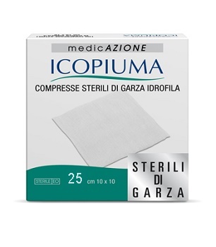 ICOPIUMA GARZA COMPRESSA IDROFILA 10X10CM 25 PEZZI - Farma Nice