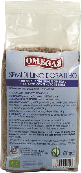 LA FINESTRA SUL CIELO SEMI DI LINO DORATI 500 G - Farma Nice