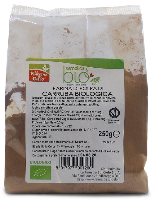 POLPA DI CARRUBA FARINA BIO 250 G - Farma Nice